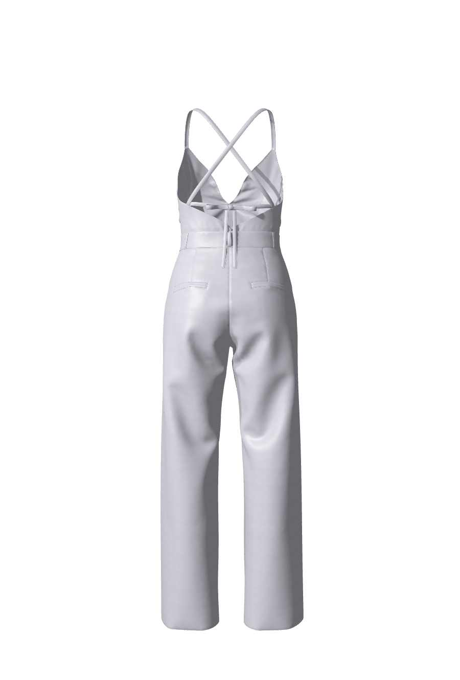 Pantalon taille haute argenté en satin fluide, avec couple ample et confortable, de la collection de vêtements sur-mesure Unique