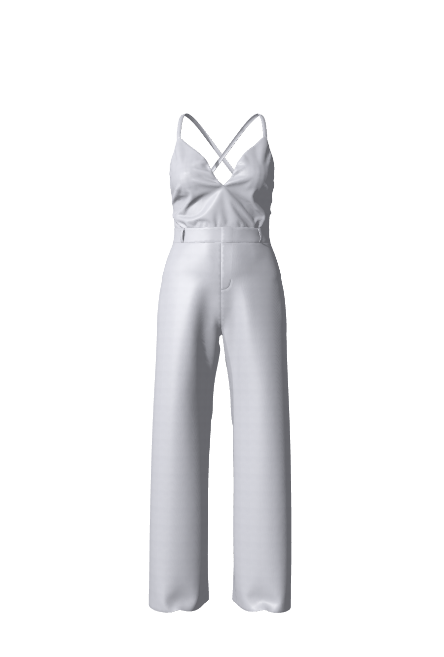 Pantalon ample taille haute en satin argenté Pascaline de la collection Unique