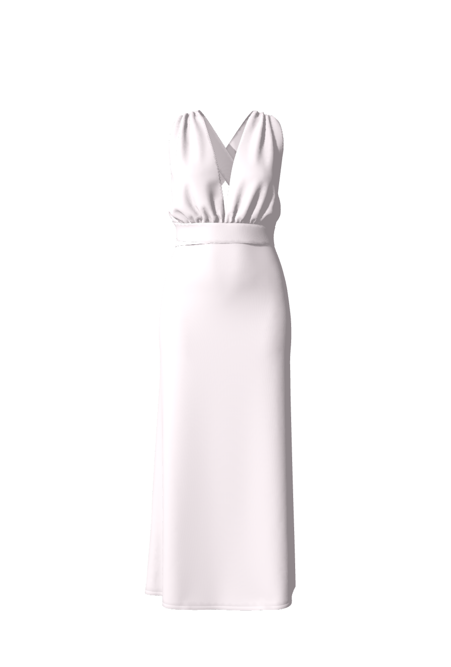 Robe de soirée & demoiselle d'honneur longue sur-mesure en satin rose pâle