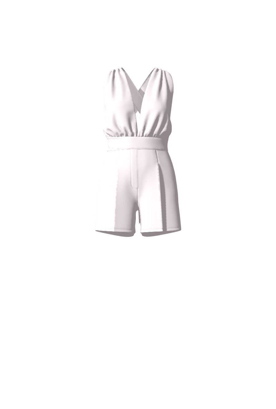 Vue de face du combishort rose pâle sur-mesure de la collection Roxane