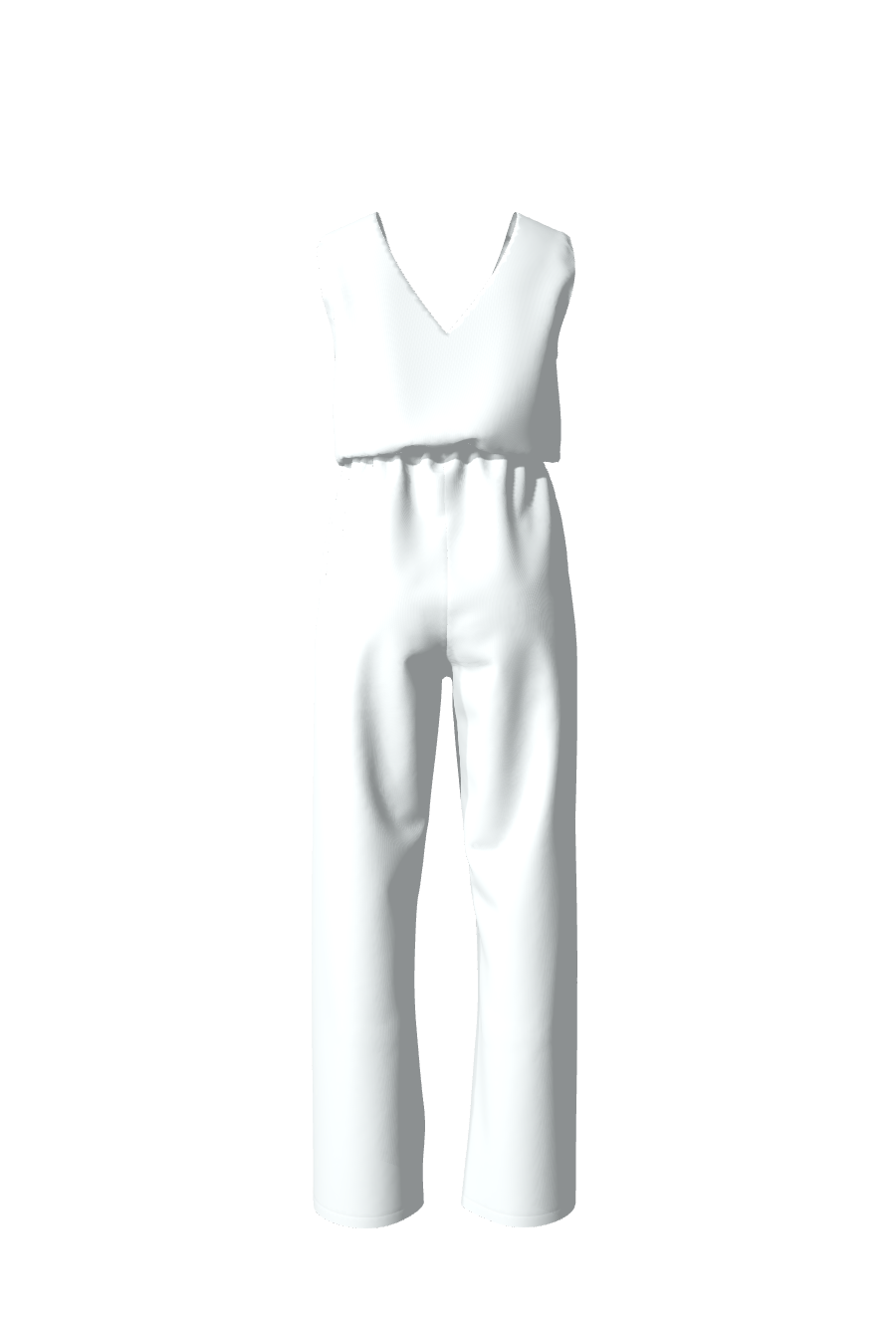 Combinaison longue blanche en satin sans manches