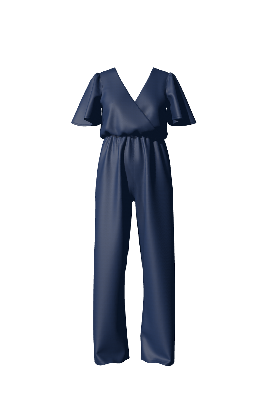 Élégante combinaison longue pour femme avec des manches courtes et une taille cintrée de la collection Theodora