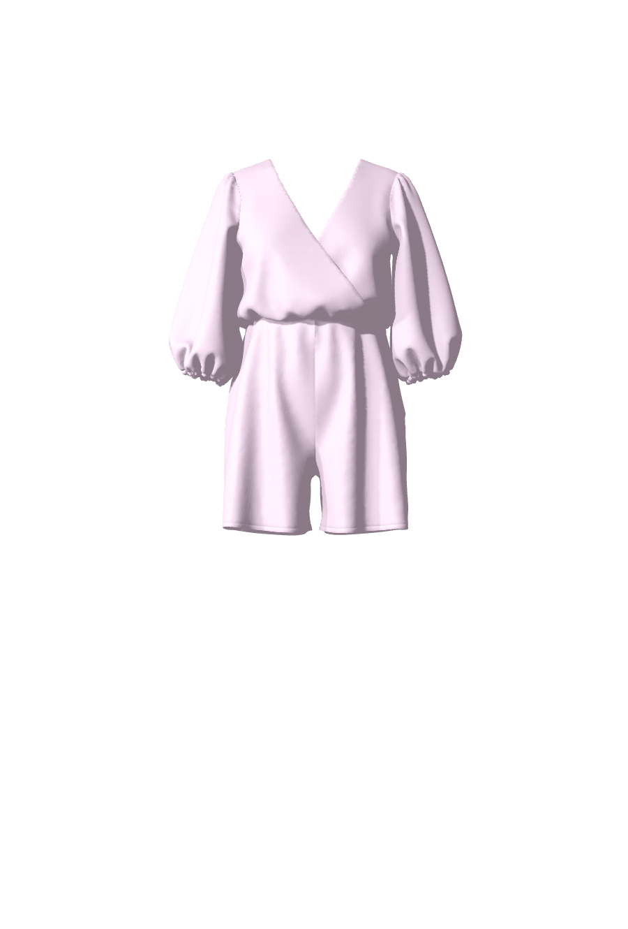 Combishort de soirée, cérémonie, brunch ou invitée mariage en satin rose bonbon avec des manches mi-longues et une taille marquée par une ceinture élastiquée, de la collection de combi sur-mesure Theodora