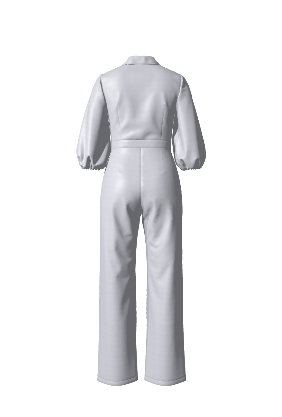 Élégante et confortable combinaison longue avec des manches mi-longues en satin argenté