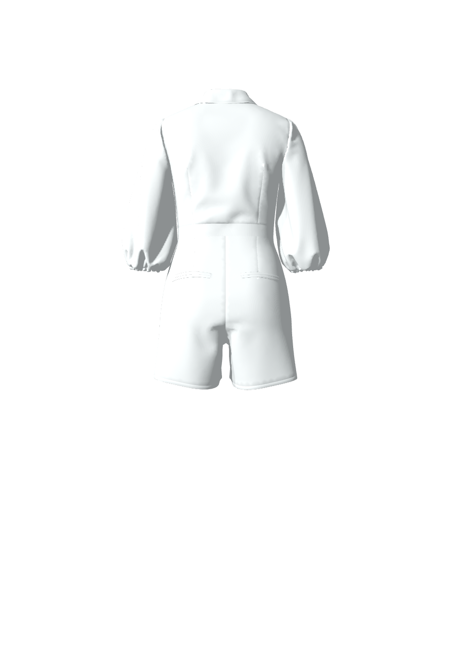 Combishort en satin blanc manches mi-longues