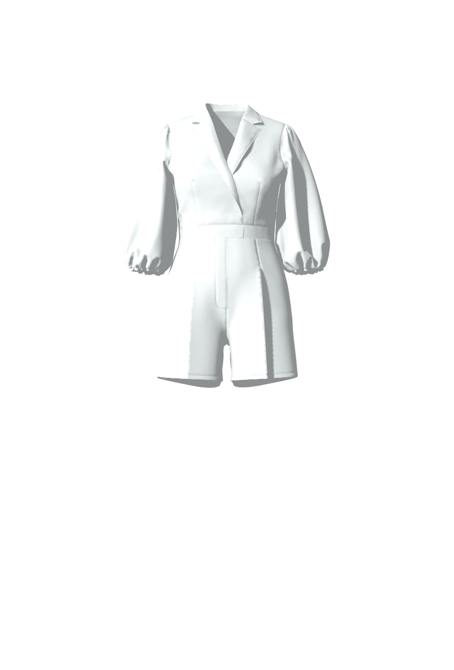 Combishort femme en satin blanc manches mi-longues conçu sur-mesure idéal pour cérémonies, soirées ou brunch