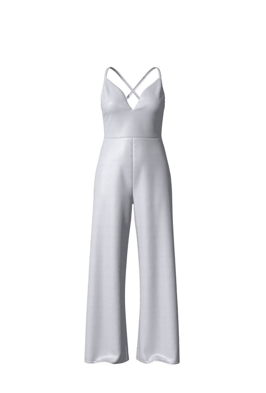 Élégante combinaison longue argentée en satin fluide, avec des bretelles fines, idéale comme tenue de soirée ou combinaison de demoiselle d'honneur ou invitée mariage sur-mesure, collection Tina