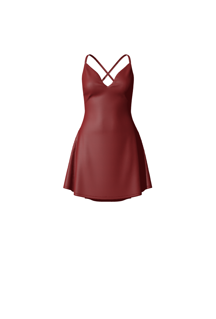 Robe de soirée ou demoiselle d'honneur courte avec bretelles fines conçue en satin rouge fluide, de la collection Tina